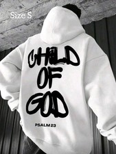 Size S Child Of God Hoodie Psalm 23 Print White Men's Streetwear