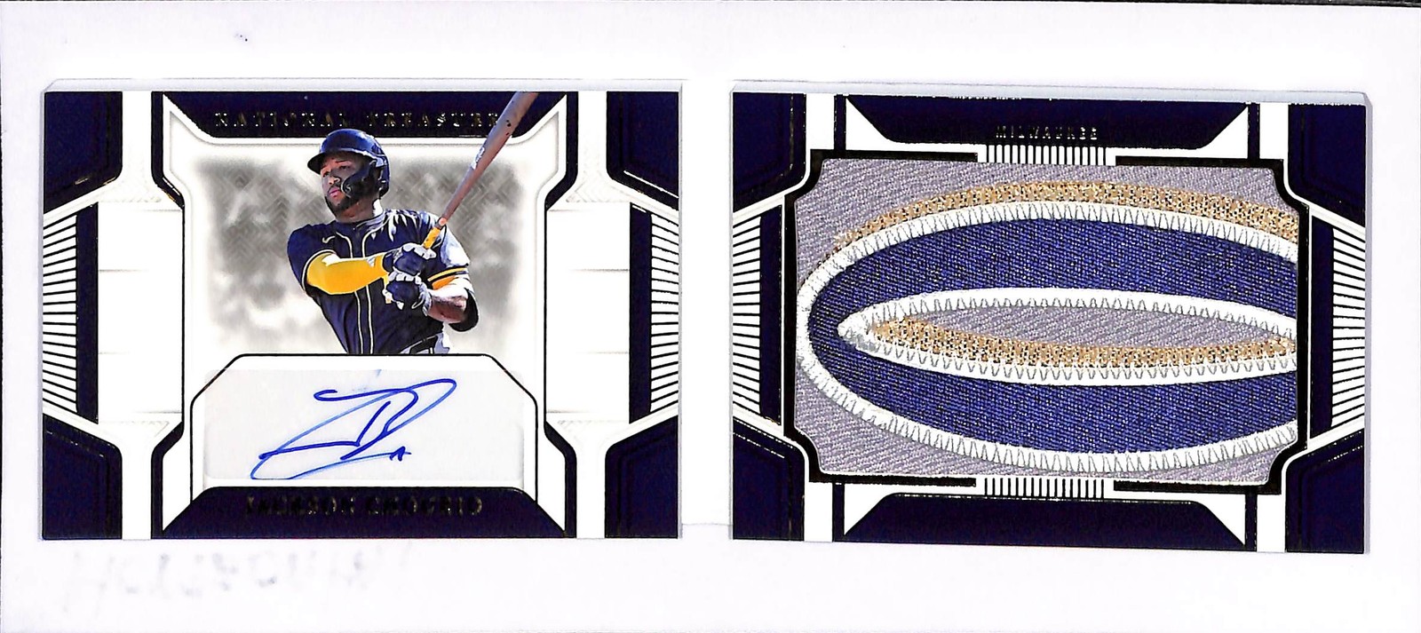 2025 National Treasures Jackson Chourio Jumbo Patch Auto Booklet #15/35 Brewers