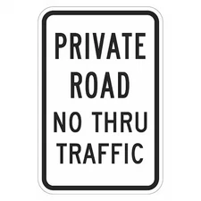 Lyle T1-1019-Eg_18X24 Private Drive & Road Traffic Sign, 24 In H, 18 In W,