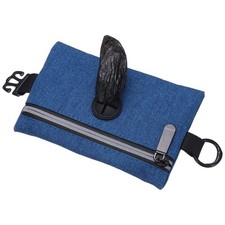 Dog Poop Bag Holder Pet Waste Bag Dispenser with Zipper Navy Blue