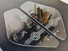 Mg Mga 1955-1962 Replacement Wind Wing Set Clear With Engraved Mg Stripe Logo