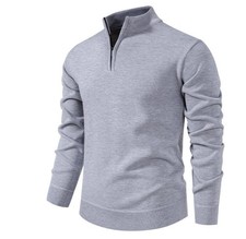 Men's Zipper Sweater Casual Knitted Pullover Warm Sweaters