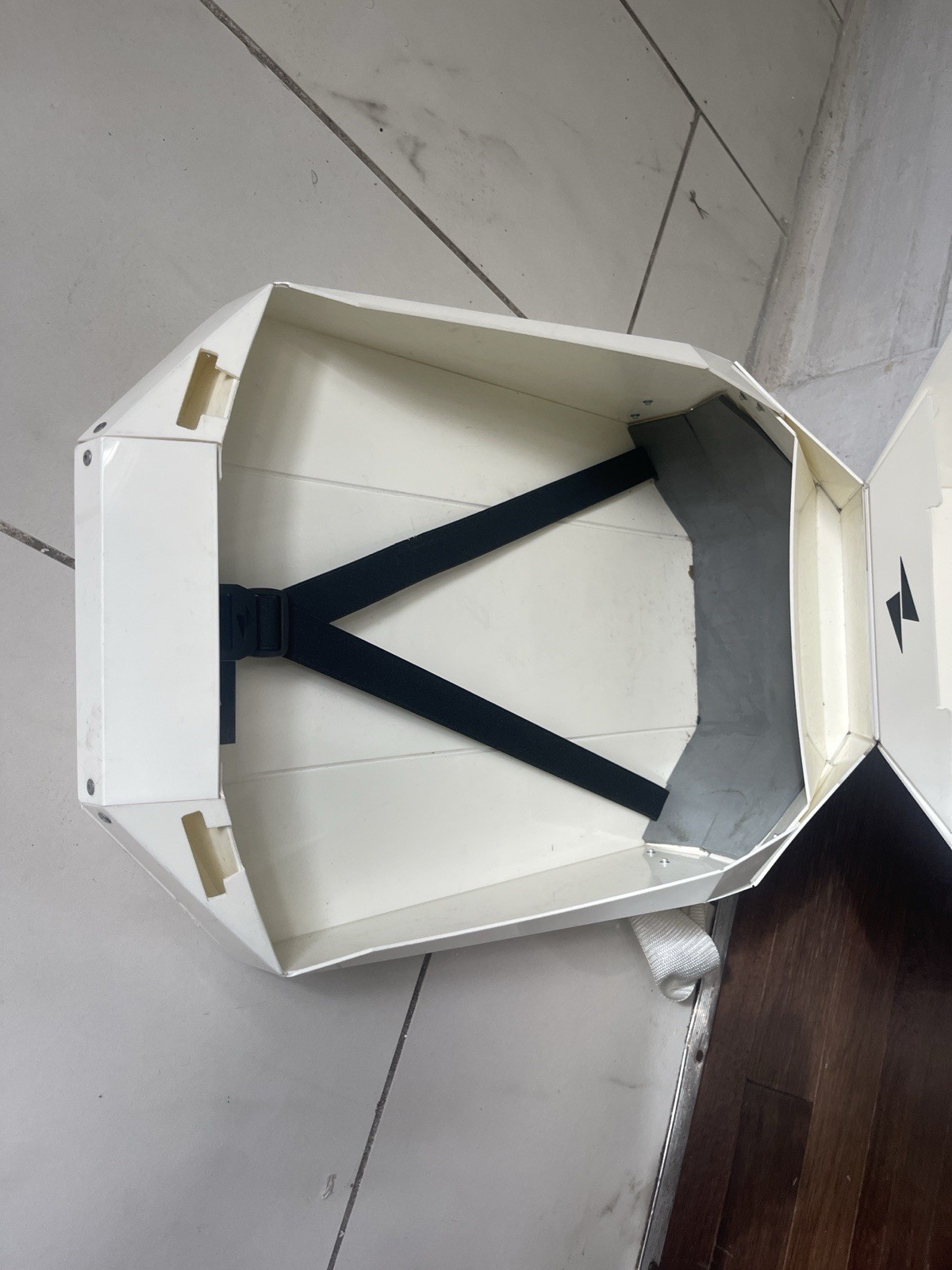 Solid Gray Hard Shell Backpack White Adjustable S… - image 7