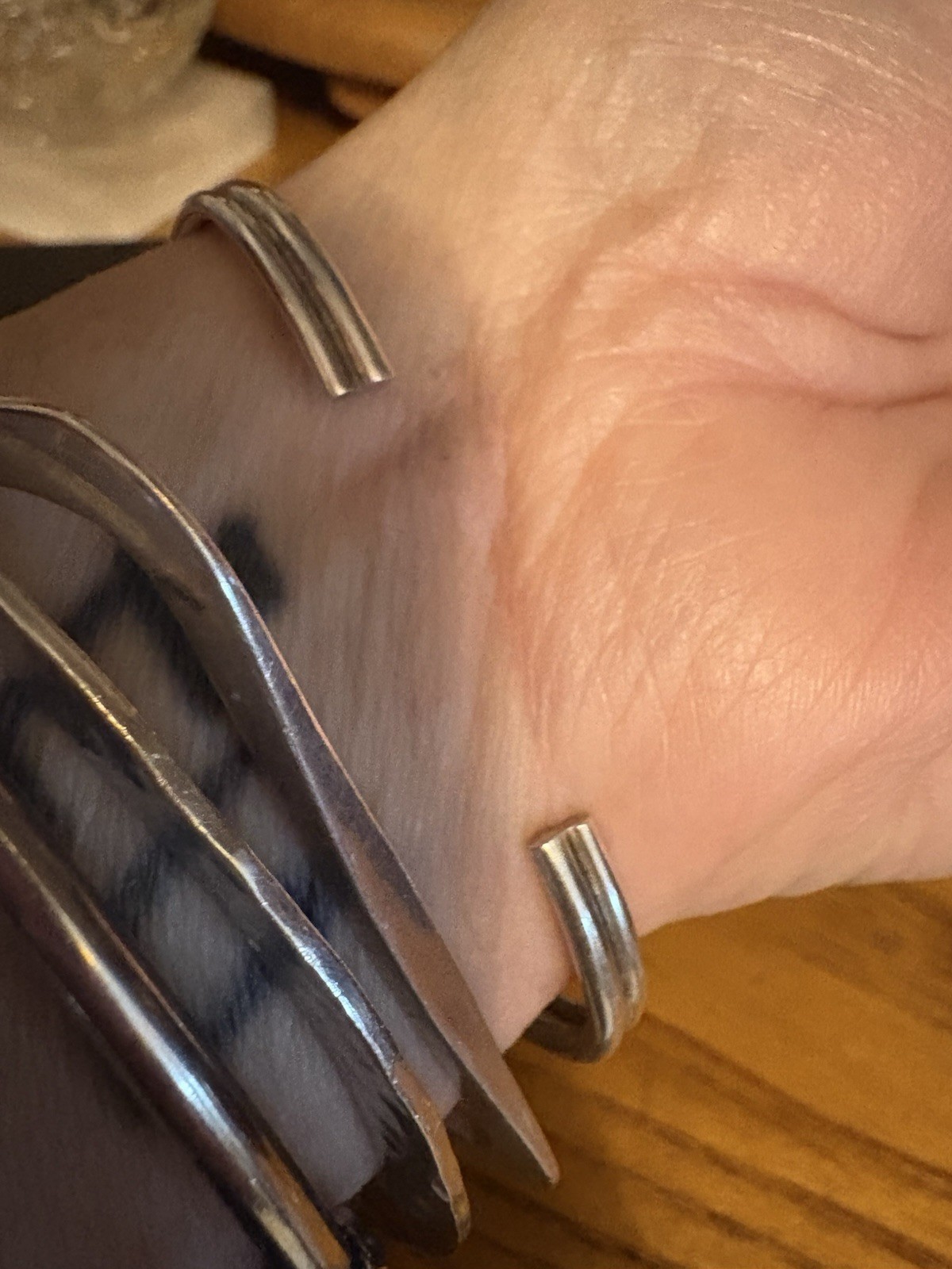 925 Solid Sterling Silver Modernist Wave Bangle B… - image 7