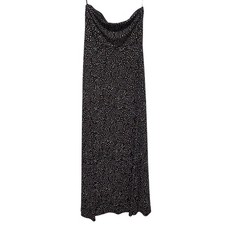 Banana Republic Black White Abstract Print Strapless Slip Faux Wrap Dress M