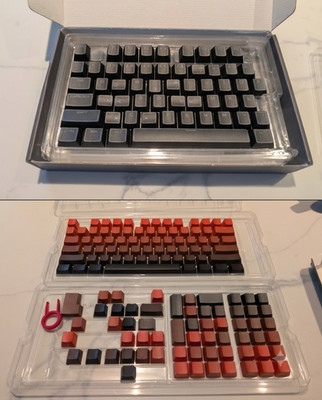 XVX Keycap set of two (2) -  Shine Through, and red gradient side print - NEW