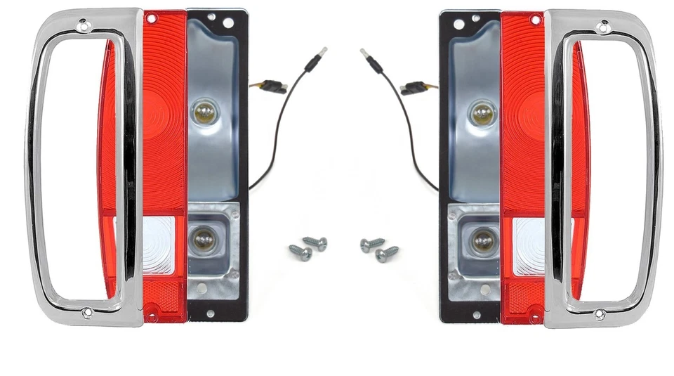 Ford F1 F250 F350 1967-1972 kit de lente y carcasa de bisel de luz trasera de repuesto Foto 2 de 4