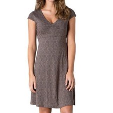 Toad & Co Rosemarie dress brown printed short sleeve organic cotton Size small