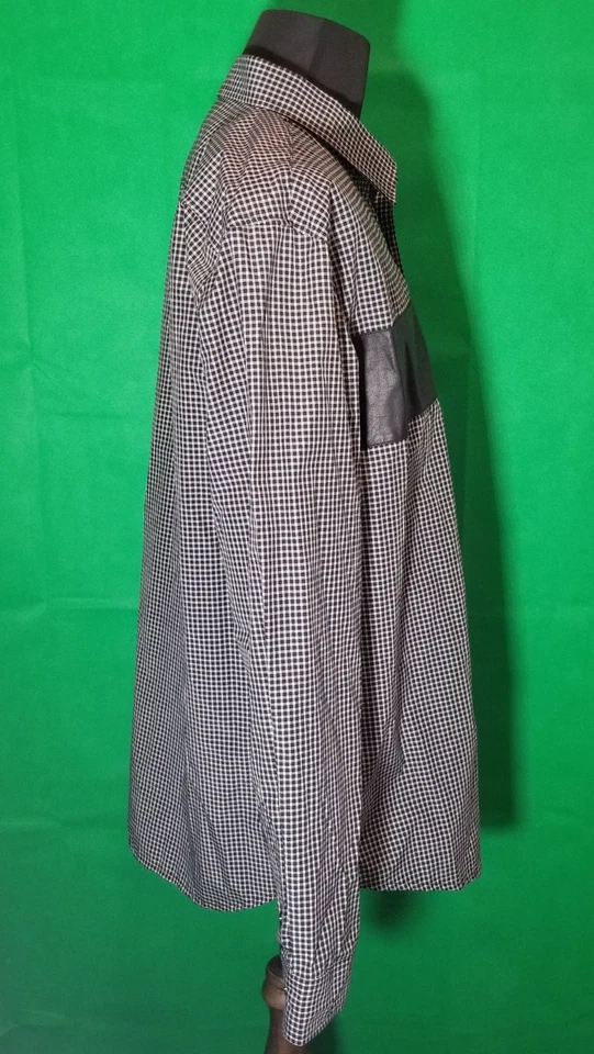 Sovereign Code Mens XXL Black White Plaid Faux Leather Accents Retro Western - Image 4 of 4