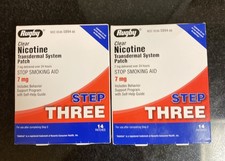 Rugby Clear Nicotine Transdermal System Patch Step 3 7mg - 2 Box s EXPIRING SOON