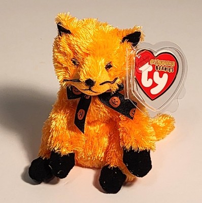 Ty Halloweenies Scared-E Cat Plush Ornament 4'' 2004 Retired w/ Tags