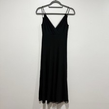 Elie Tahari Black Babydoll Double Spaghetti Strap Dress Whimsigoth Women Sz XS