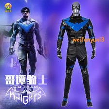 DC Nightwing Halloween Cosplay Costume Outfits Boots Mask Mens Accessories Set