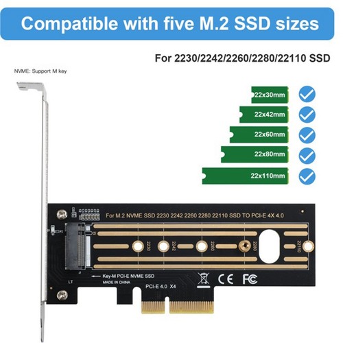 M.2 NVMe SSD to PCI-E 4.0 Adapter Card PCI-E X4 4.0 GEN4 NVME KEY-M.25127 - Afbeelding 2 van 10