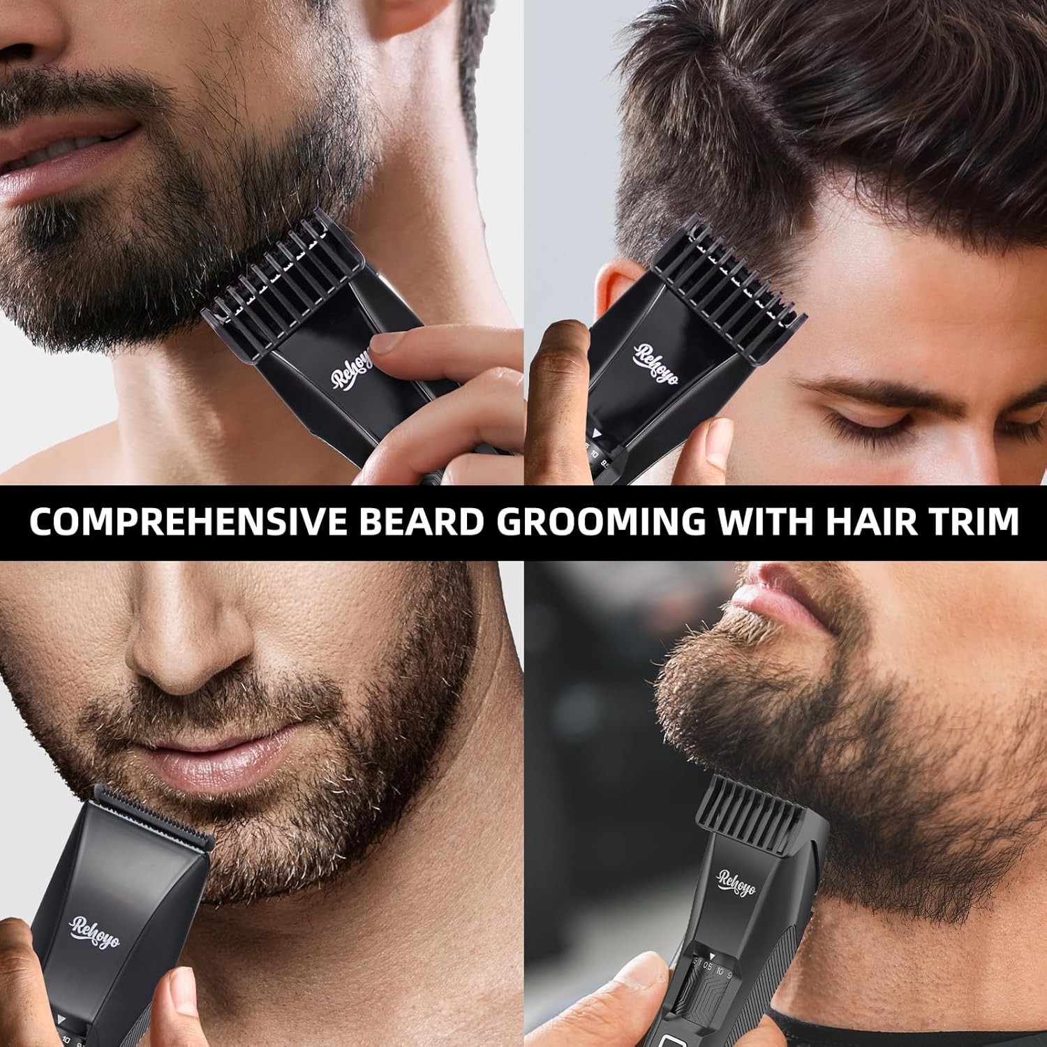 Beard Trimmer for Men Adjustable: Professional Cordless Trimmer with 20-Length D
