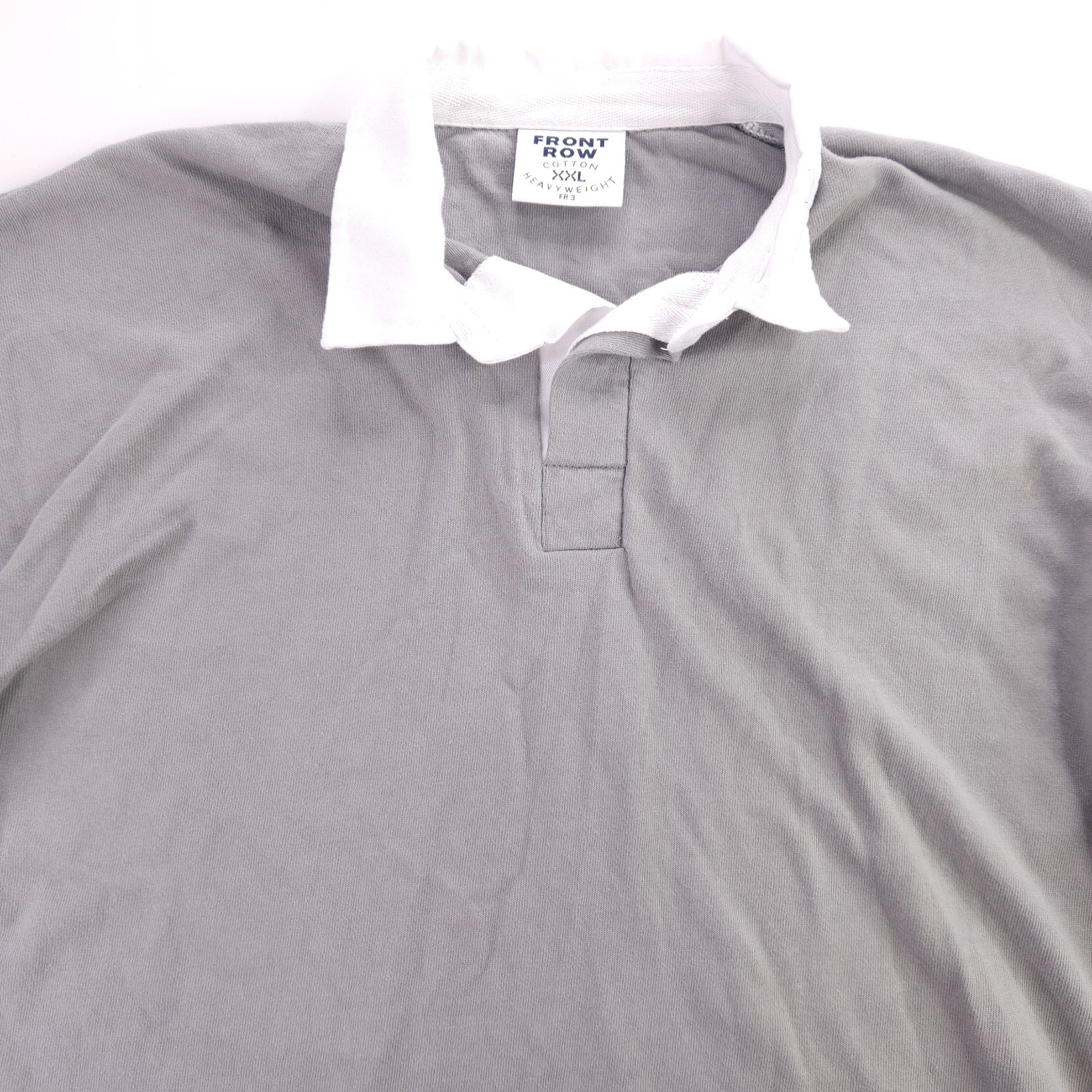 Front Row Heavyweight FR3 VTG Short Sleeve Rugby Polo Shirt Gray Men's XXL image 2