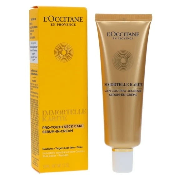 L'Occitane Immortelle Karite Pro-Youth Neck Care Serum-in-Cream ~ 1.7 Oz / 50mL