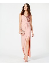 VINCE CAMUTO Womens Pink Zippered Sleeveless V Neck Maxi Evening Sheath Dress 2