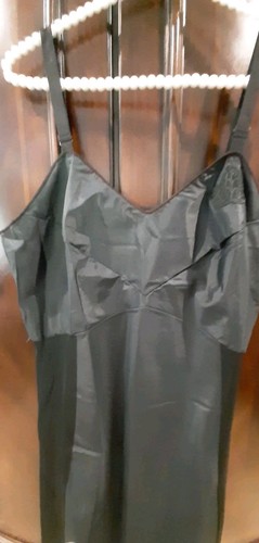 Vintage 1950s Movie Star Brand Black Nylon Size 38 Regular Full Slip Made USA - Picture 6 of 12