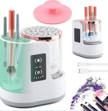 Electric Makeup Brush Cleaner White Round Cle...