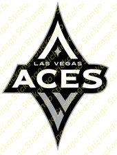 Las Vegas Aces Sticker 80mm length | toolbox, window, laptop etc. Set of 2