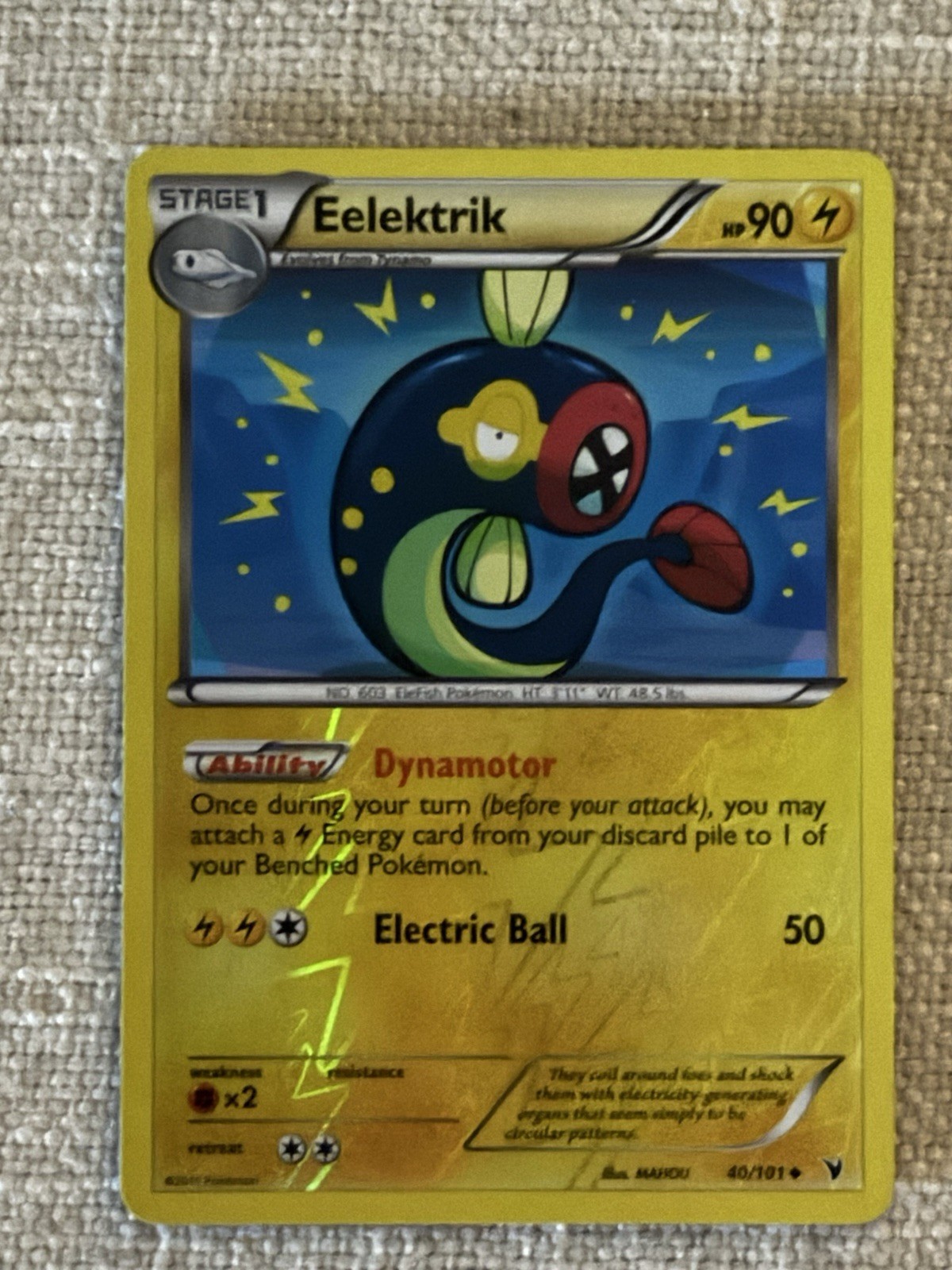 Eelektrik 40/101 Noble Victories REVERSE HOLO Pokémon TCG LP