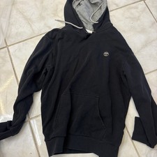 Timberland Men's Gold Logo Fleece Full Zip Hoodie Black, Size M