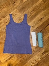 Womens Felina Reversible Necklines Tank Top 3 Pack Purple Green Gray Modal L