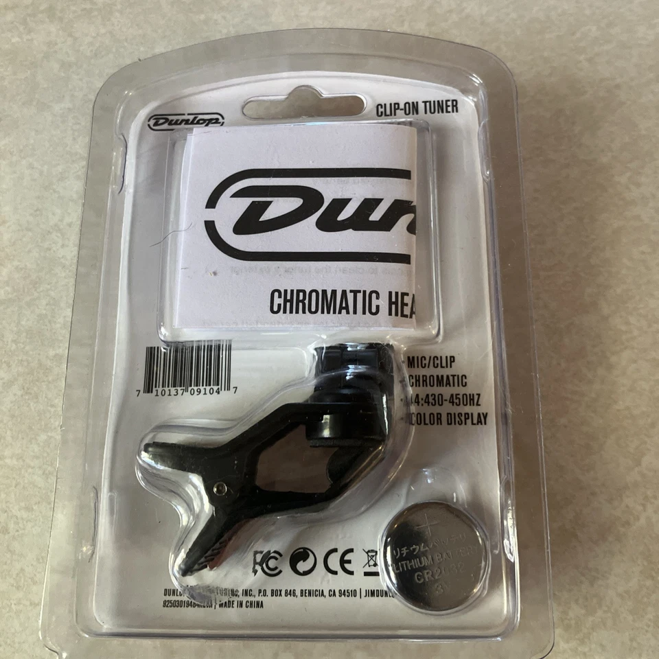 Dunlop DT-C1 afinador de clipe cromático para guitarra, baixo, violino e ukulele - Imagem 2 de 2