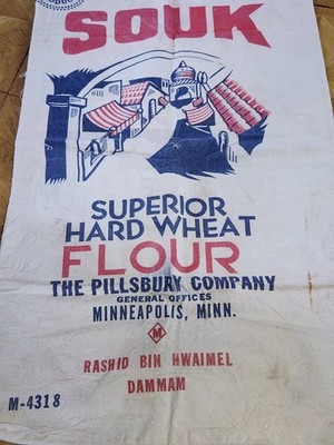 Vintage Flour sack by Pillsbury Company Flour Sack.Export from Minn. MN 100 lb.