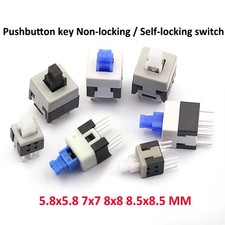Pushbutton-Key Self-Locking/ Non-Locking Switch 25pcs 5.8x5.8 7x7 8x8 8.5x8.5 MM