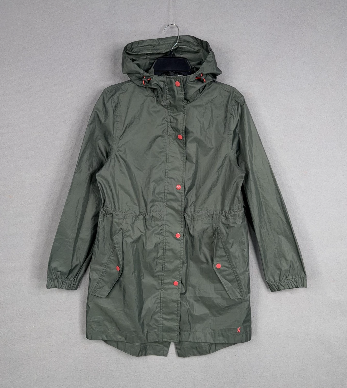 Joules Jacket Womens 6 Right As Rain Green Hooded Waterproof Lightweight Parka