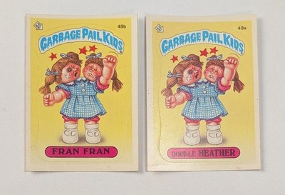 1985 Garbage Pail Kids Schizo Fran 49b Double Heather 49a Trading Card Pair GPK