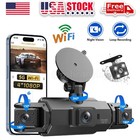 360 Degree View 4 Channel Dash Cam Front and Rear Inside Left Right, Dash Camera