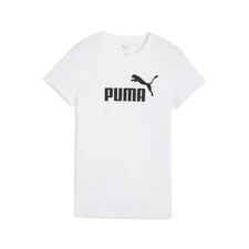 PUMA Essentials Logo Crew Neck Short Sleeve T-Shirt Womens White Casual Tops 682