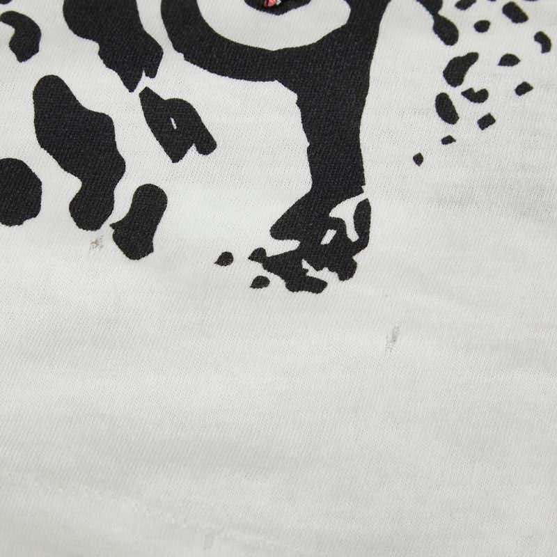 T shirt Saint Laurent bambino gatto taglia M bianca nera cotone donna