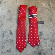 Club Room Red All Over Geometric Print Regular Tie 100 Polyester Set of 2 NWT