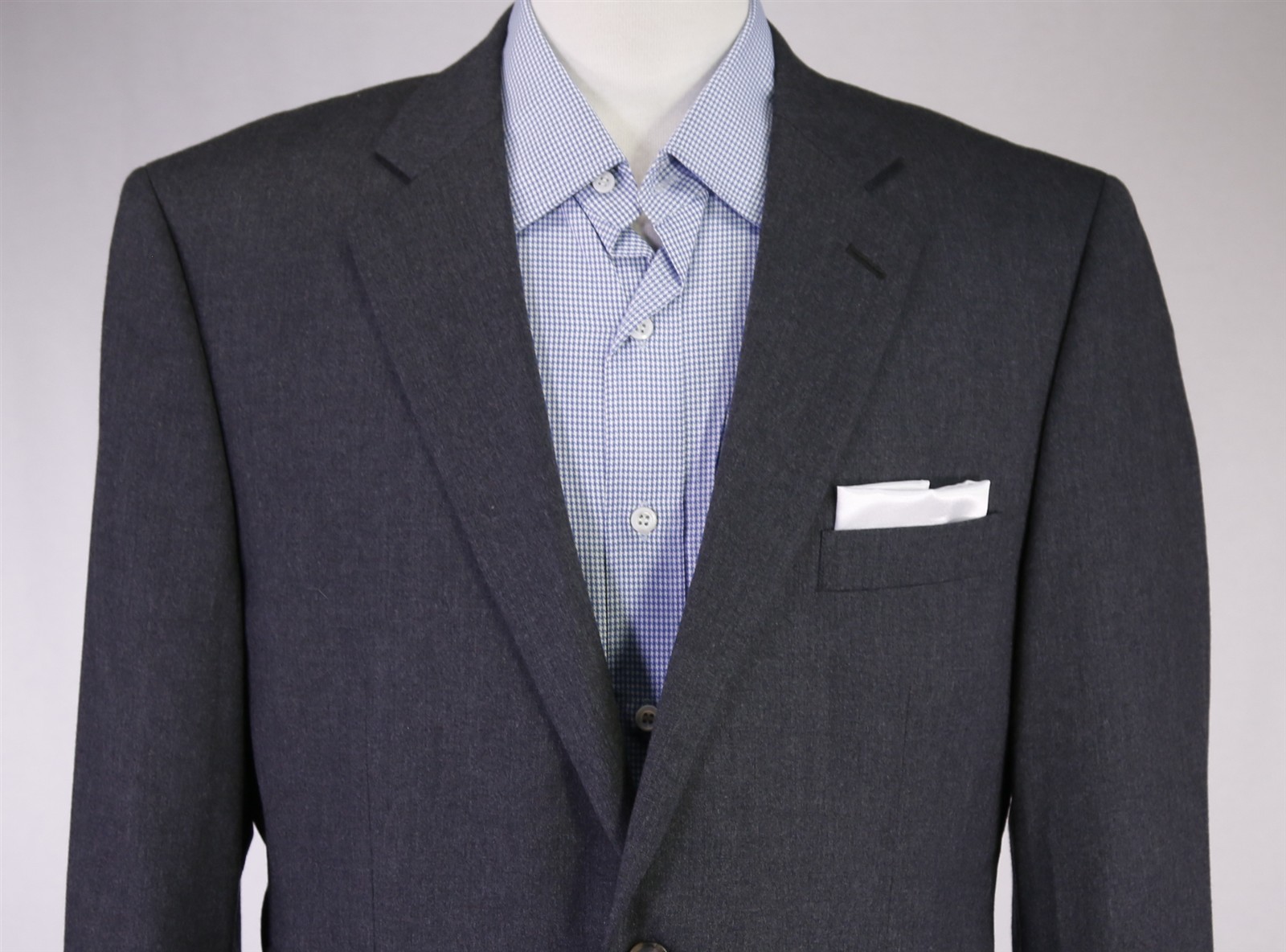 Chester Barrie Solid Gray 2-Btn Wool Blazer Jacke… - image 3