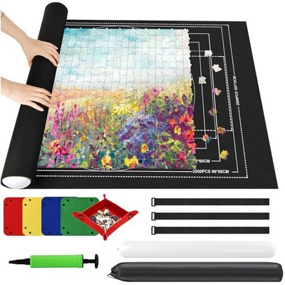 Puzzlematte Rollbare Puzzle Unterlage Filz Schwarz für 2000 Teile Puzzle Zubehör