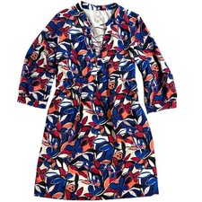 J.Crew Factory H4528 Lace Up Floral Butterfly Dress Women's S 3/4 Sleeve