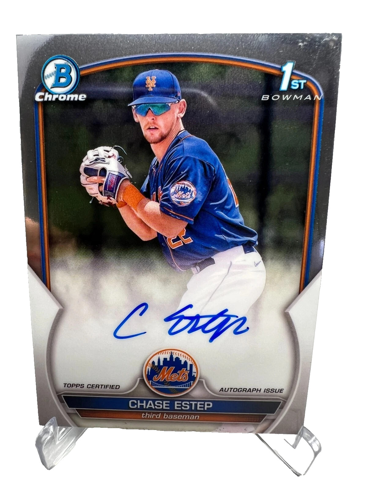 Chase Estep 2023 Bowman Chrome 1st Auto #CPA-CE Mets