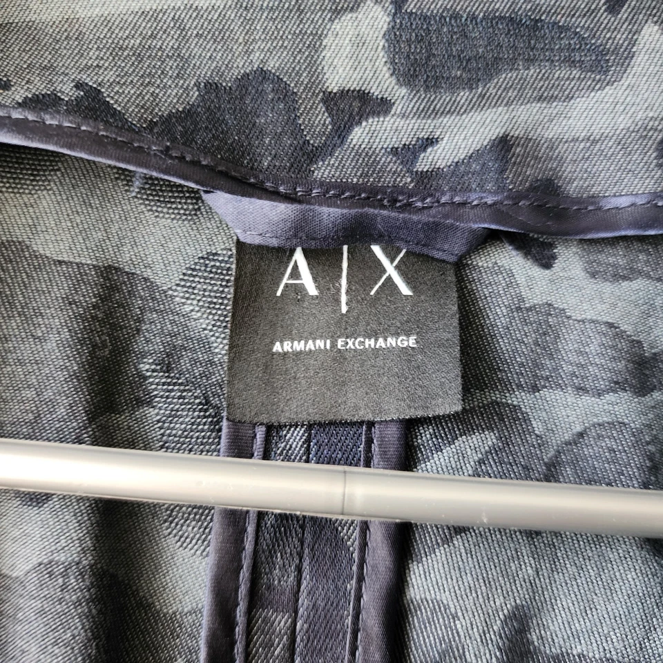 Armani Exchange Denim Vest Mens 2XL Blue Camo Button Front Stretch XXL - Image 2 of 4