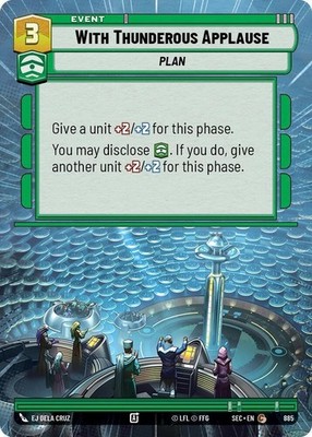 Star Wars: Unlimited With Thunderous Applause Common Hyperspace Foil NM (SEC)