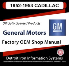 1952-1953 Cadillac Series 60 62 75 Fleetwood Shop Manuals Parts Books Cd
