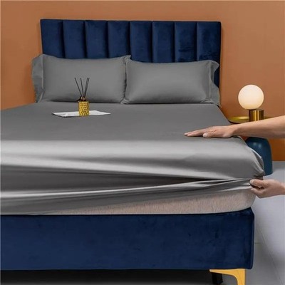1000TC 100%Egyptian Cotton Fitted Sheet Queen King Elastic Fitted Sheet