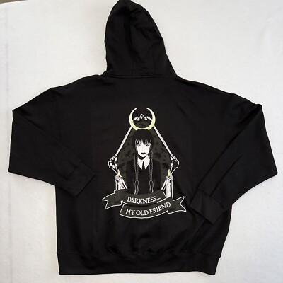 Wednesday Addams Darkness Oversized Black Hoodie Goth HOT