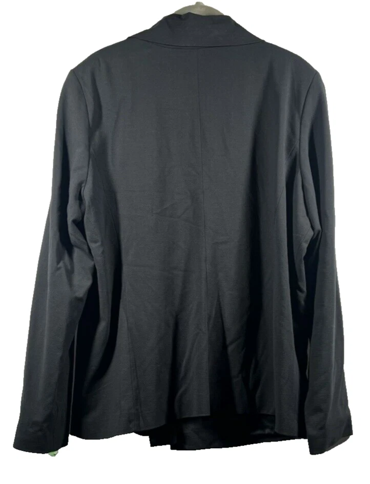 Chaqueta Blazer Eileen Fisher XL Negro Carbón Forrada de Seda Manga Larga con Cremallera Foto 2 de 4