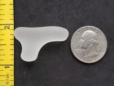 GENUINE BEACH SEA GLASS SURF TUMBLED WHITE CLEAR RARE HANDLE FROSTED PENDANT T01