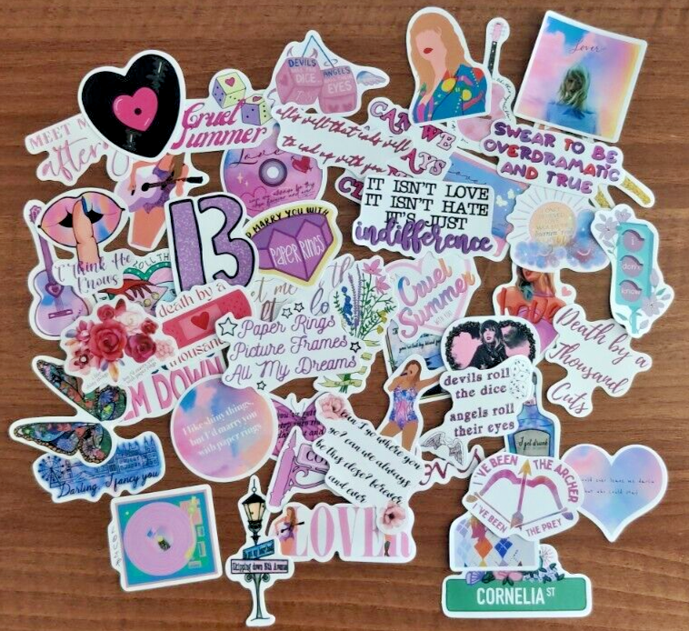 UK 50 X Taylor Swift LOVER Inspired Music Guitar Car Decals Phone