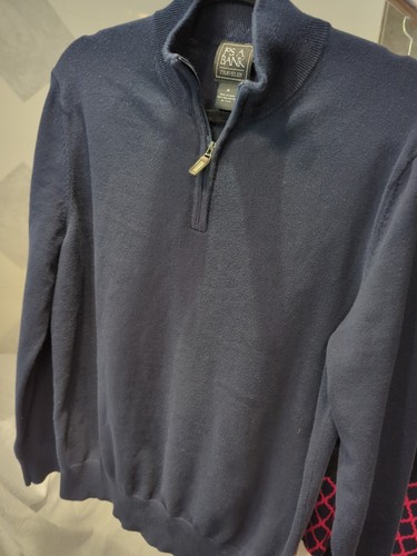 Jos. A. Bank Traveler 1/4 Zip Sweater-Men's 100% Pima Cotton Blue Sz Med Comfy - Picture 2 of 7